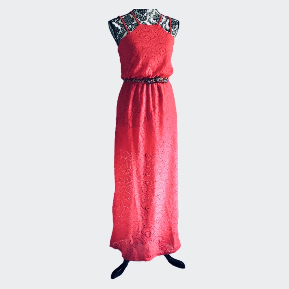 City Trangles Pink Lace Dress, Size Small